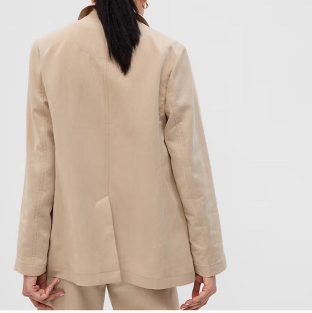 LIKE NEW GAP Soft Suit Tencel Blazer Tan Khaki Medium - Picture 2 of 15